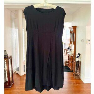 Vtg Eileen Fisher Black Sleeveless Maxi Dress Rayon Women's Ladies Size M Medium